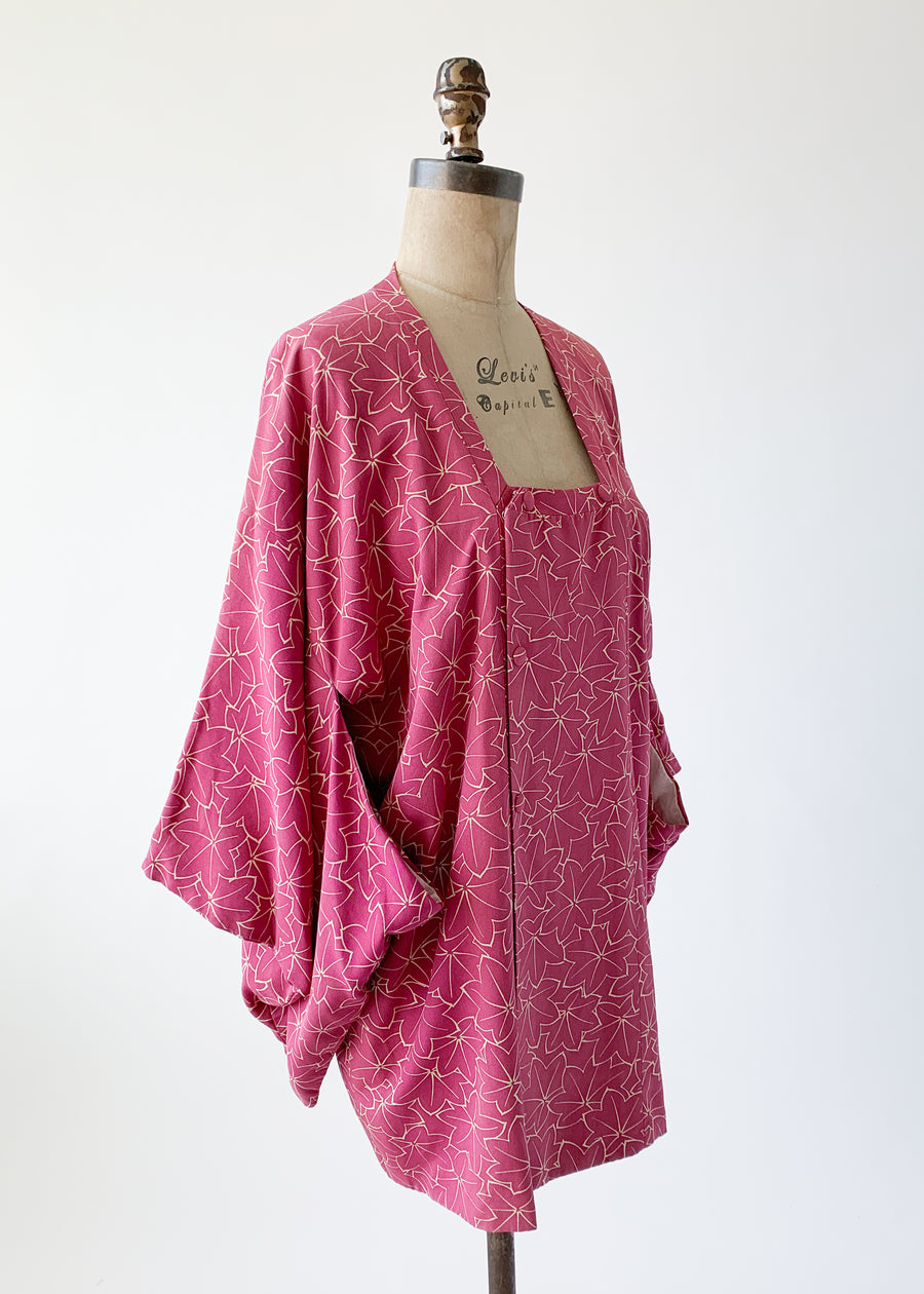 Vintage 1950s Silk Haori Michiyuki Jacket