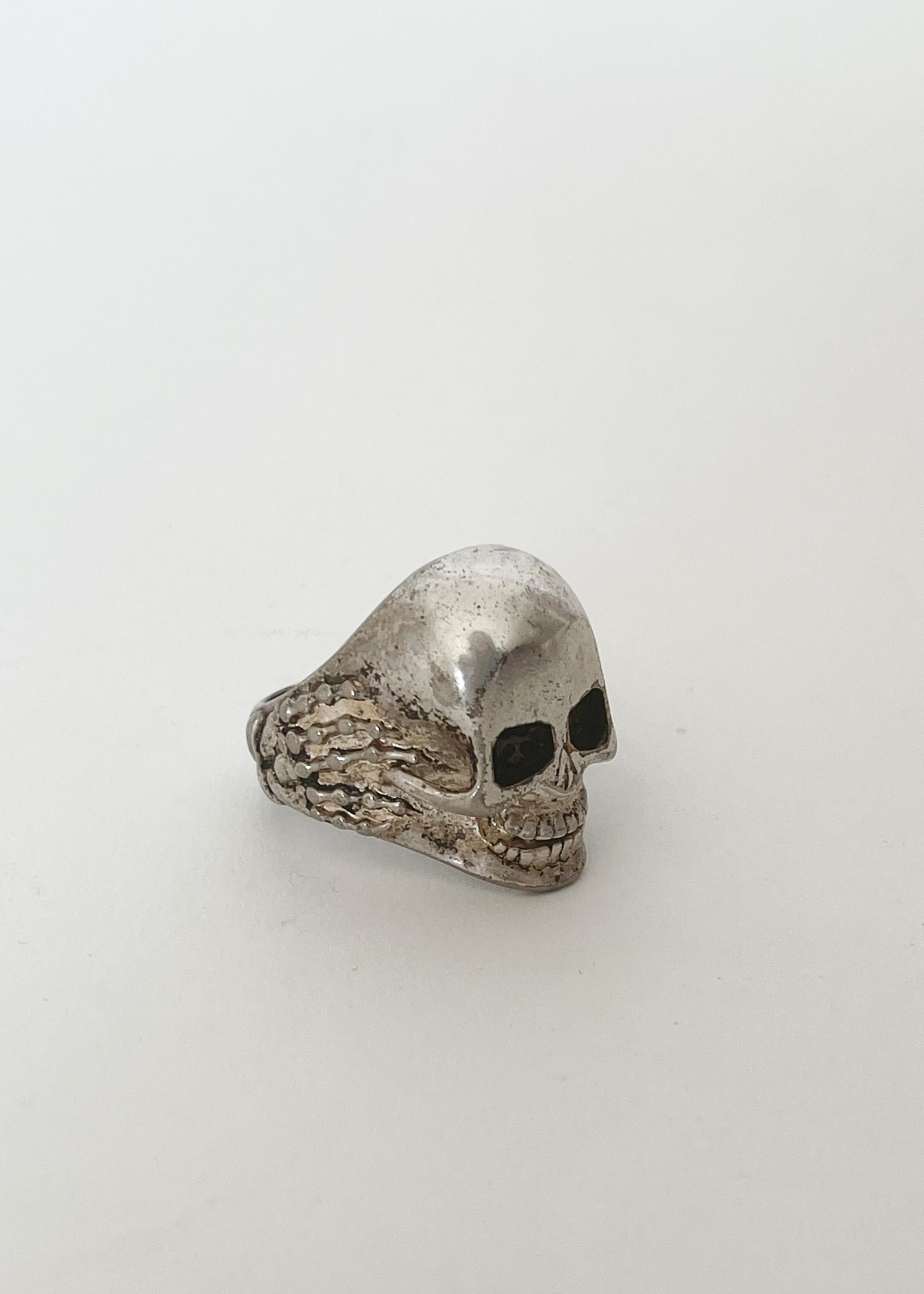 Vintage 1980s Silver Skull Ring - Raleigh Vintage