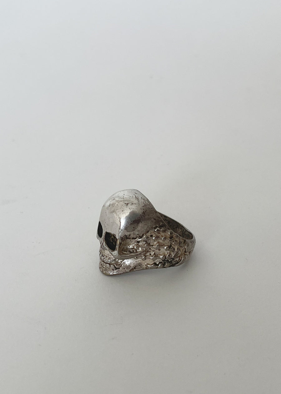 Vintage 1980s Silver Skull Ring
