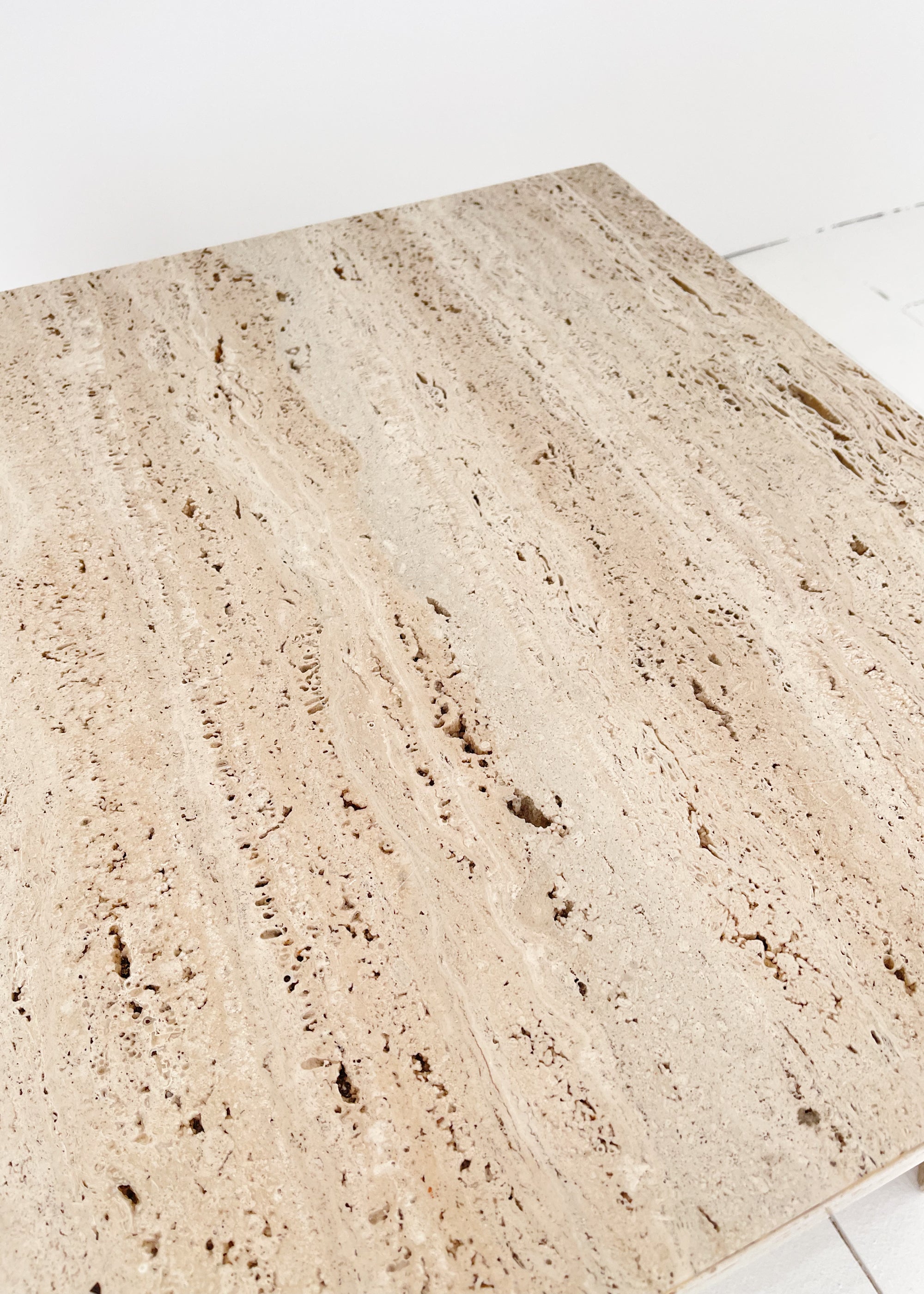 Vintage Travertine Marble Coffee Table