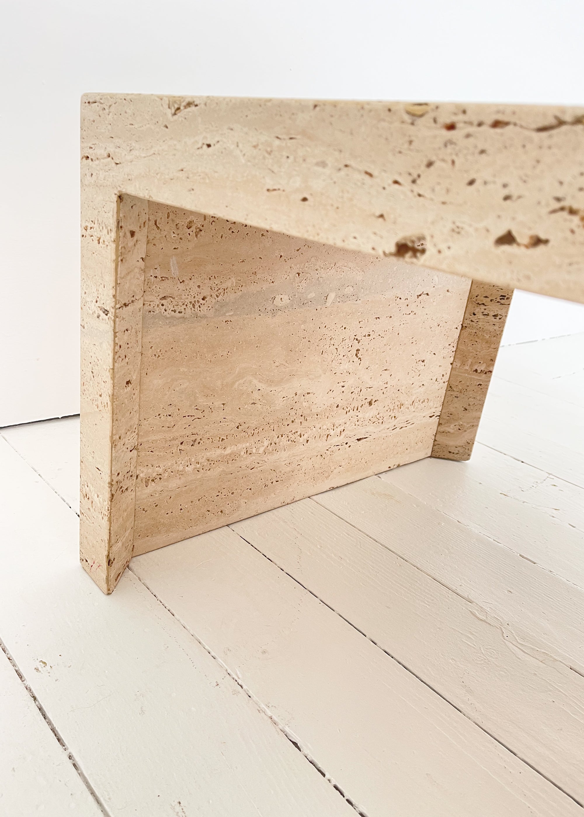 Vintage Travertine Marble Coffee Table