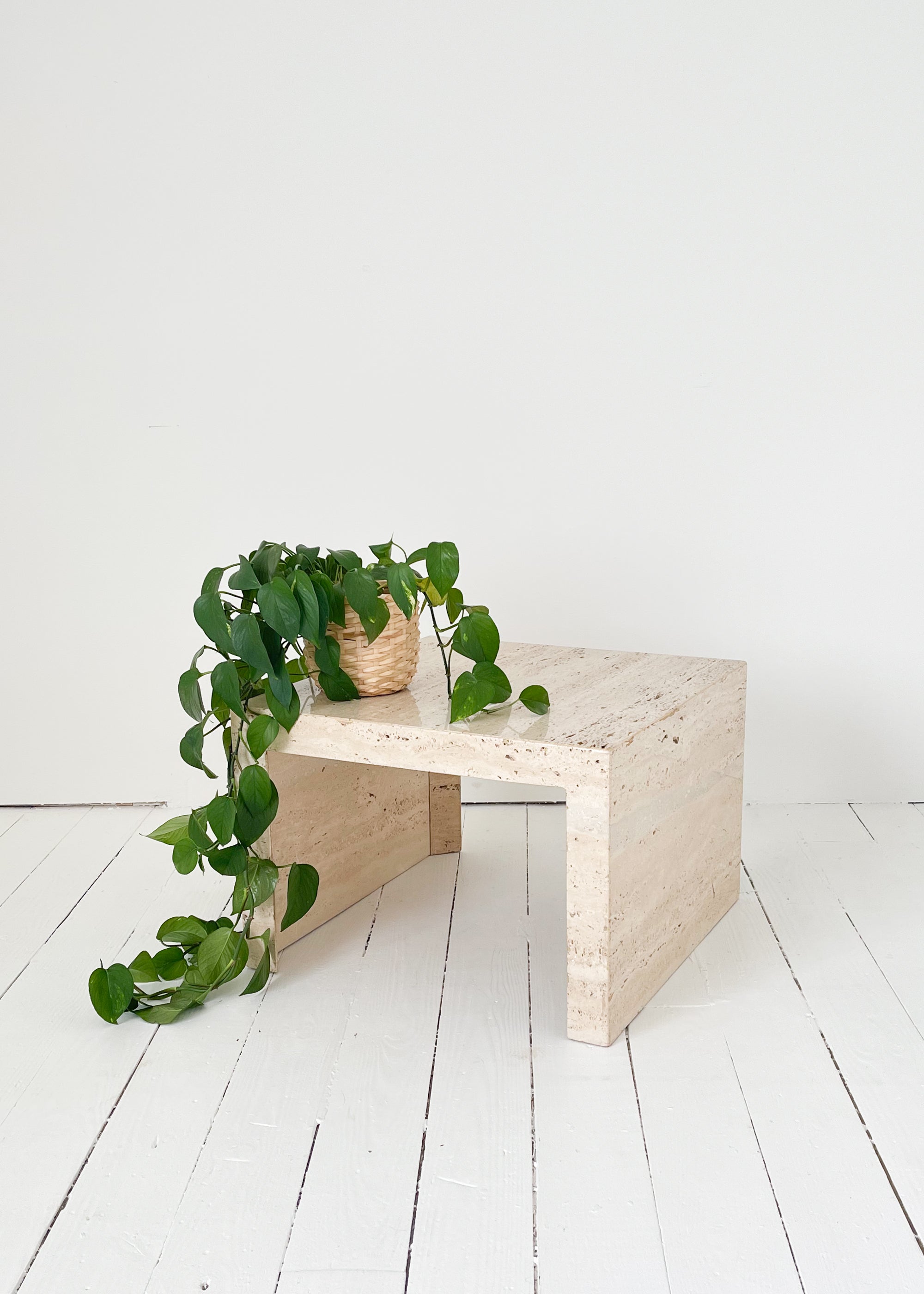 Vintage Travertine Marble Coffee Table