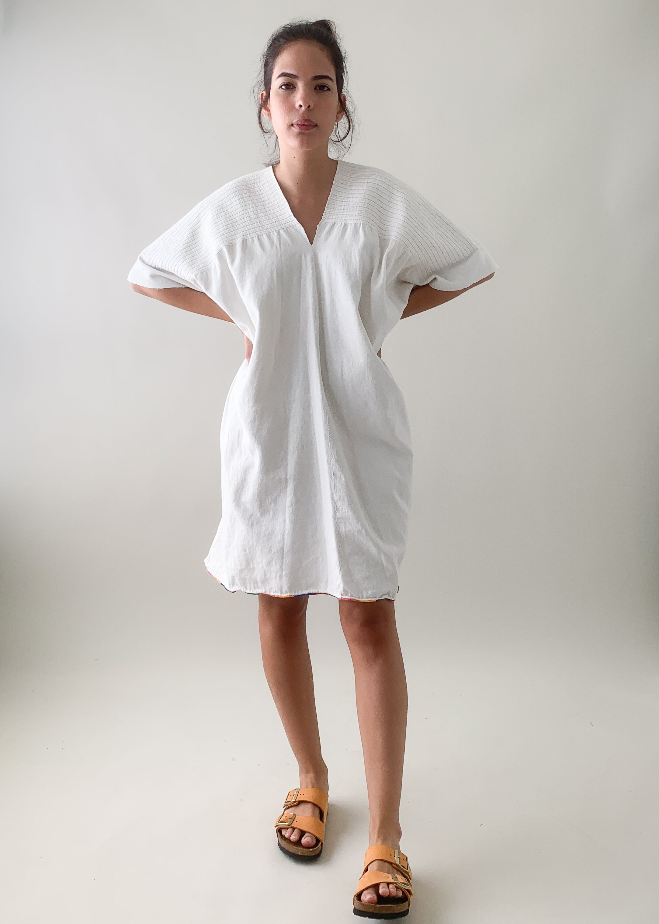 Vintage White Cotton Caftan