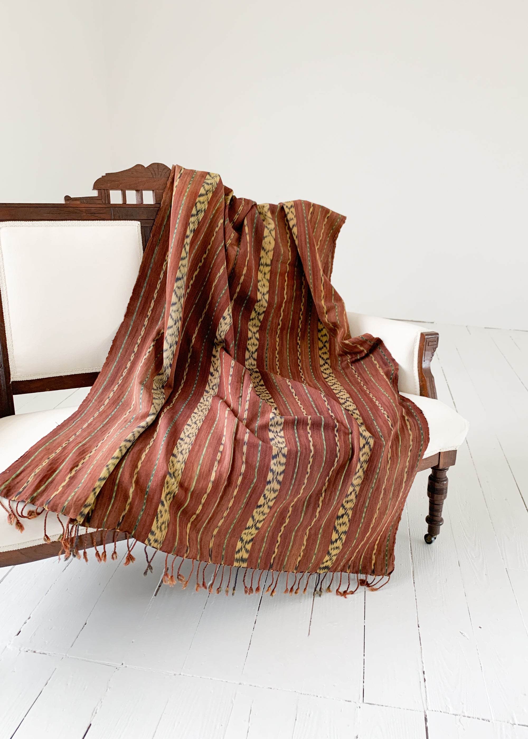 Vintage Sun Bleached Ikat Throw