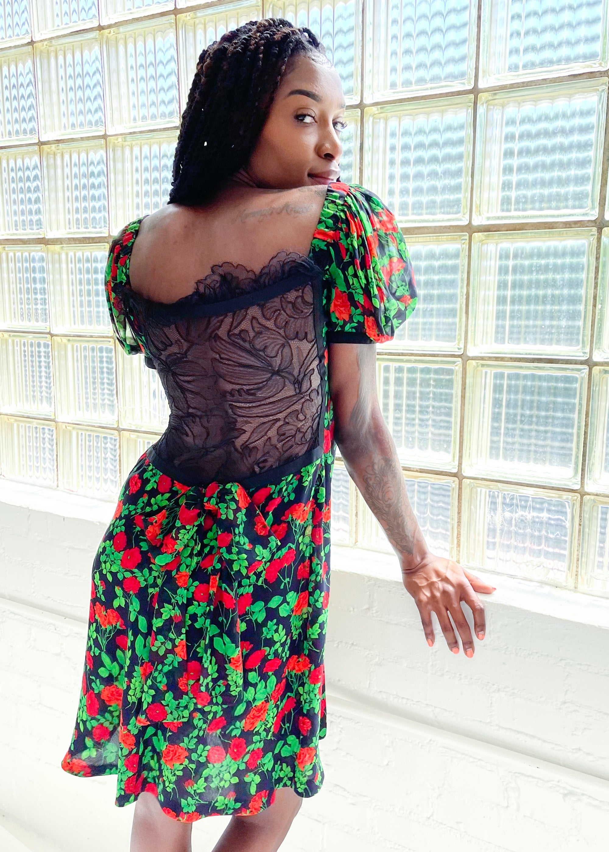 Vintage 1990s YSL Silk and Lace Dress Vintage 1990s YSL Silk and Lace Dress