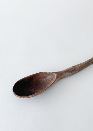 Antique Hand Carved Wood Spoon