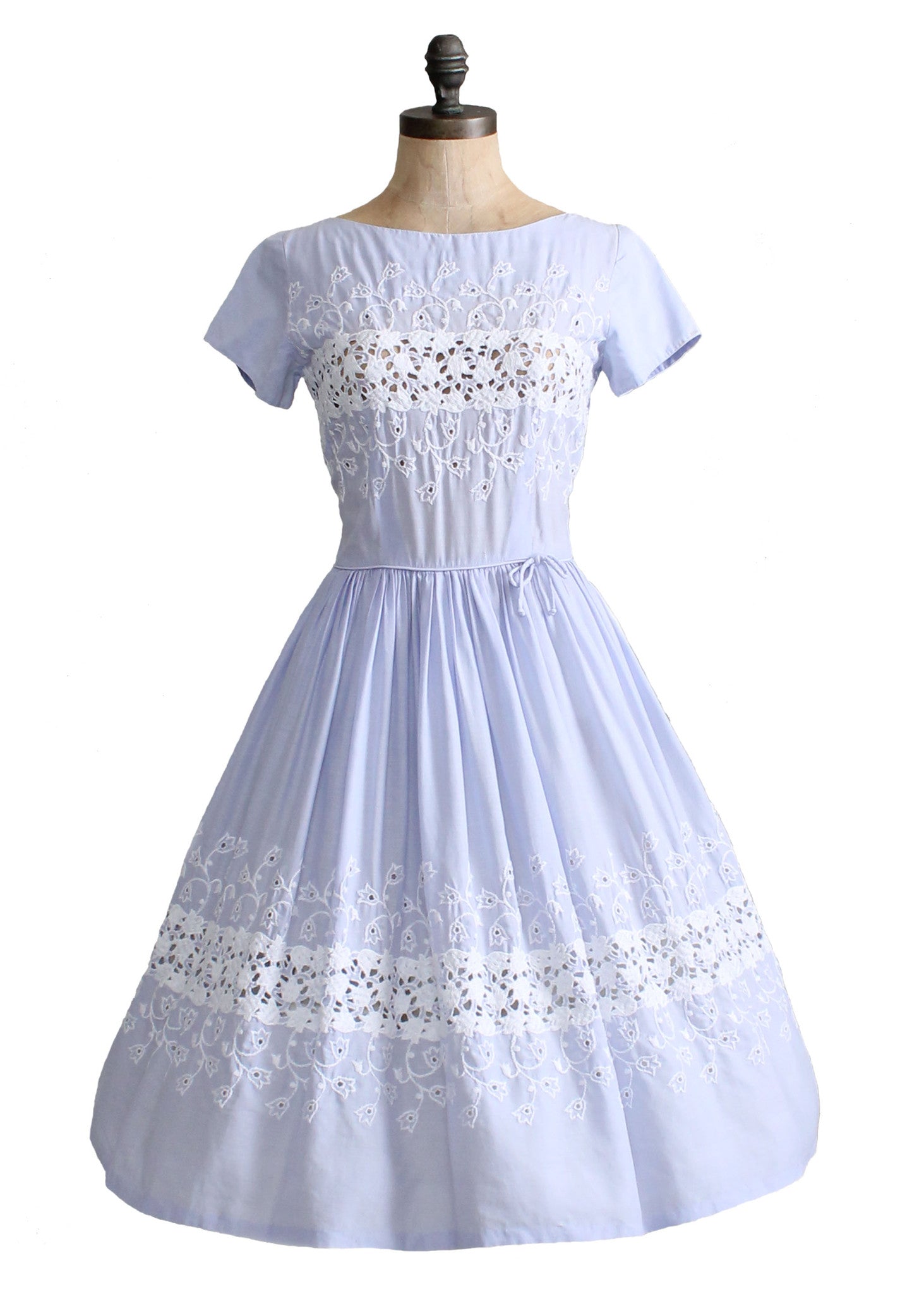 Vintage 1950s Lavender and Lace Cotton Dress - Raleigh Vintage Vintage 1950s Lavender and Lace Cotton Dress - Raleigh Vintage