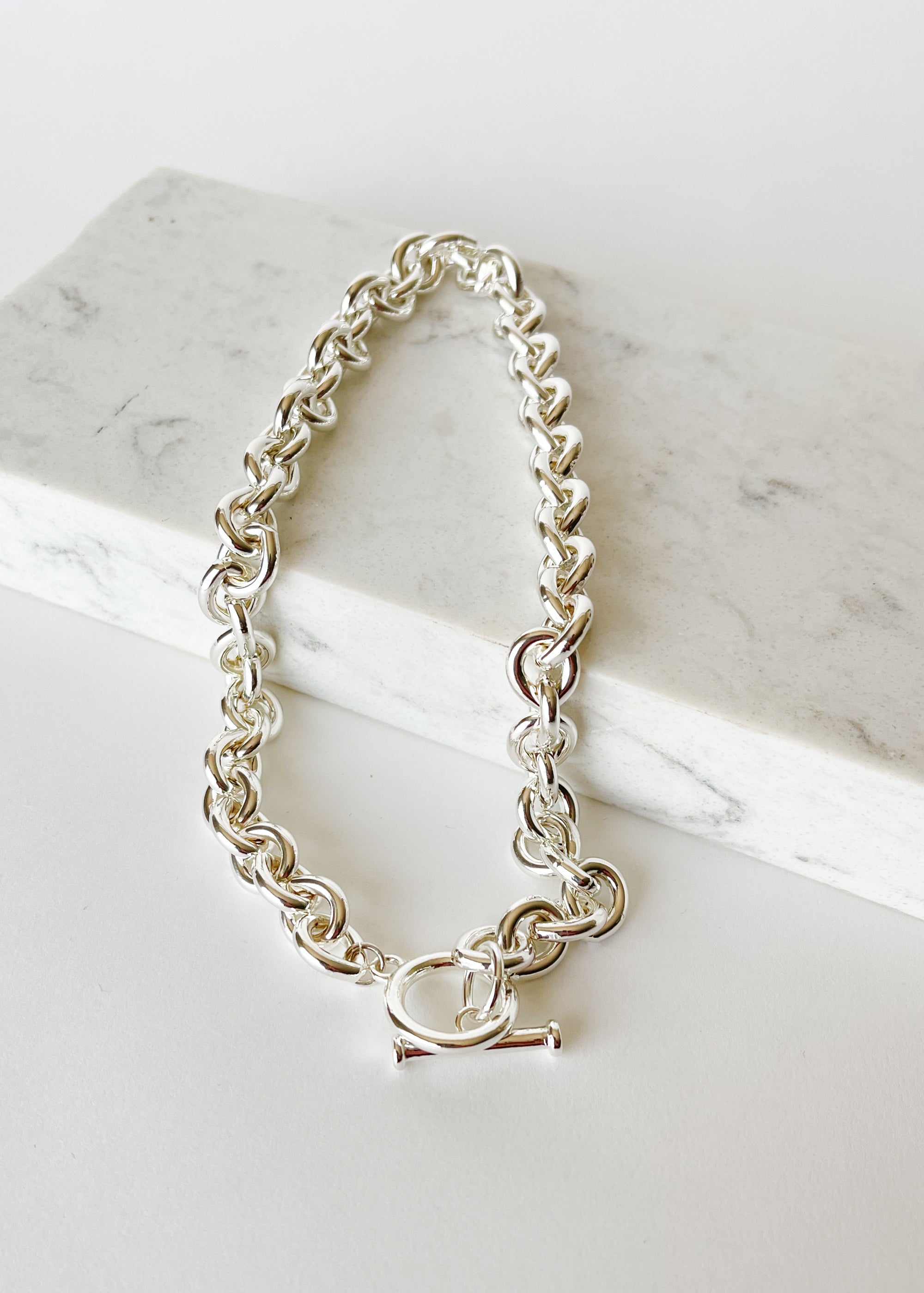 Silver Toggle Chain Necklace