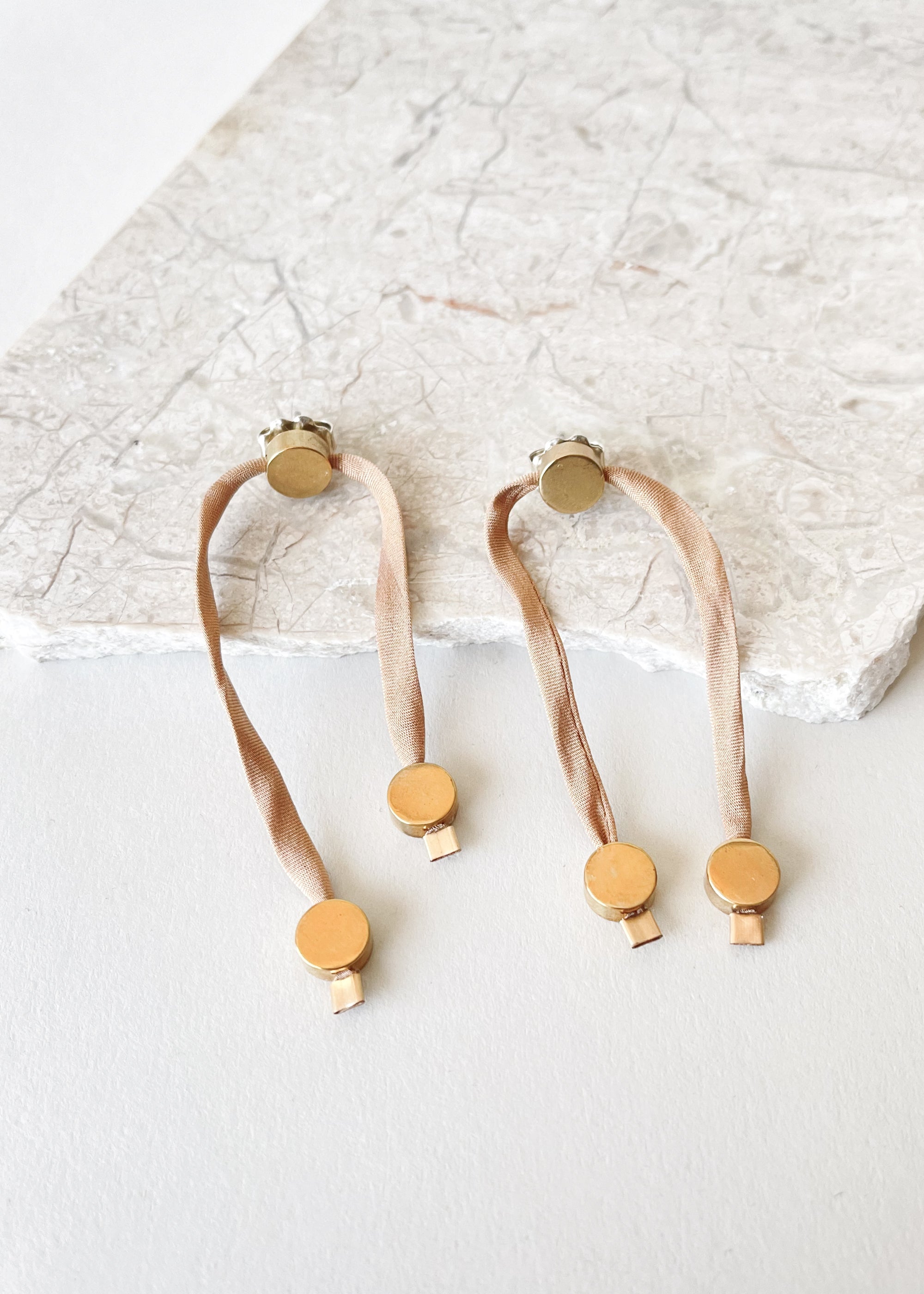 Petite Cascade Earrings in Buff