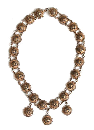 Antique Victorian Filigree Brass Necklace