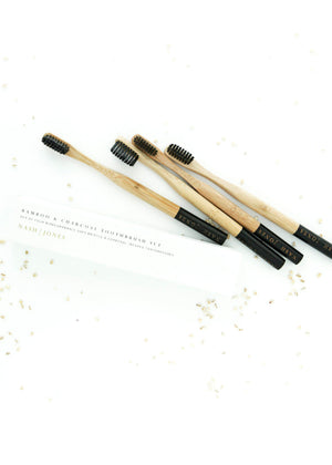 Bamboo & Charcoal Toothbrush (Individual or Set)