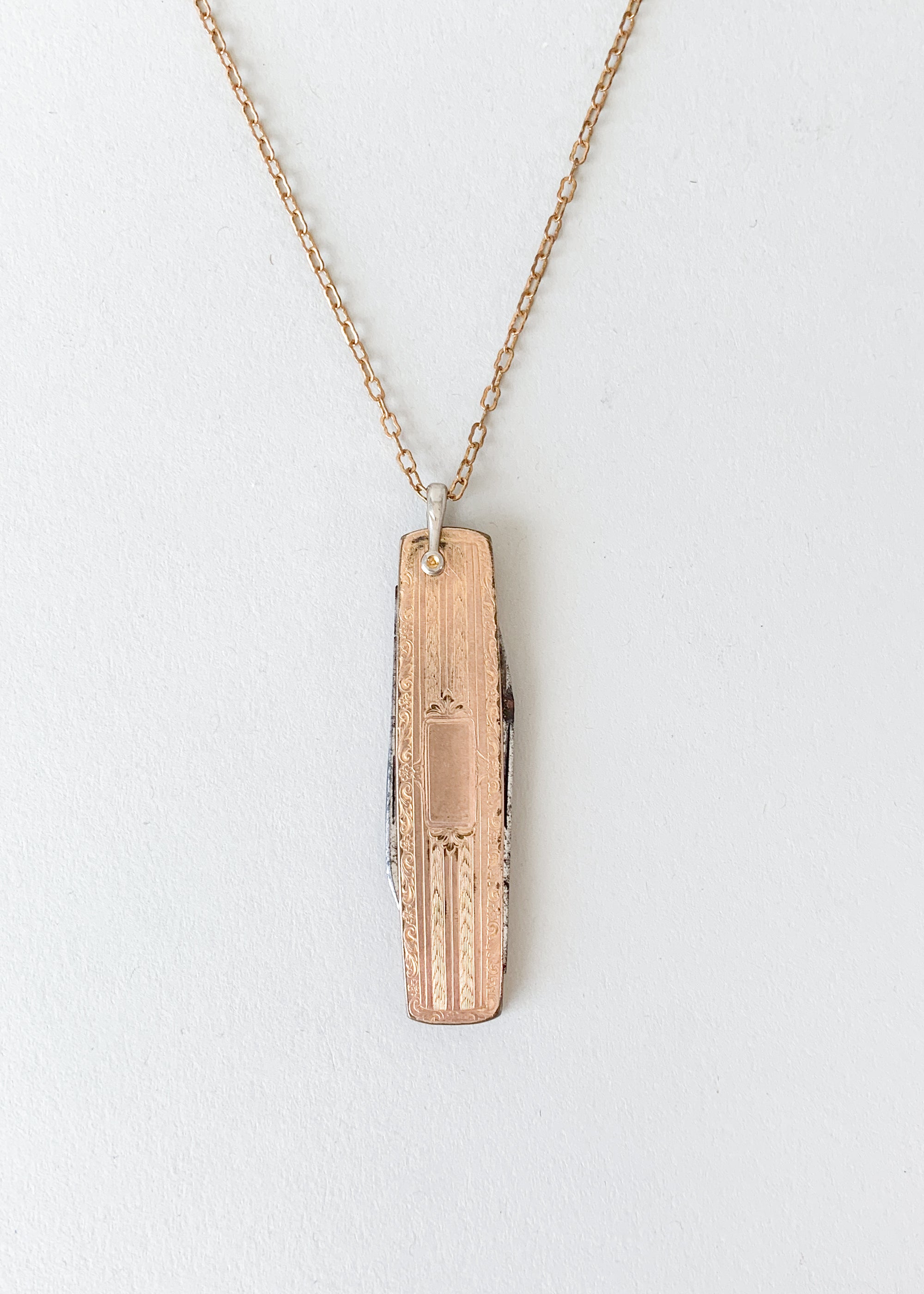 Vintage 1930s Gold-Filled Pocketknife Necklace